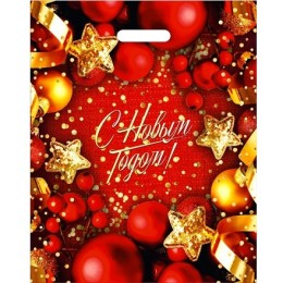 Пакет с прорубной ручкой ПВД 38х47 (60 мкм) Конфетти (50/500 шт.) Интерпак