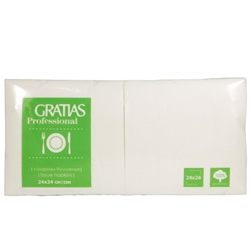 Салфетка 24х24 (2 сл.) 250 белая (1/15 шт.) Gratias в Екатеринбург — Uralhoz.ru