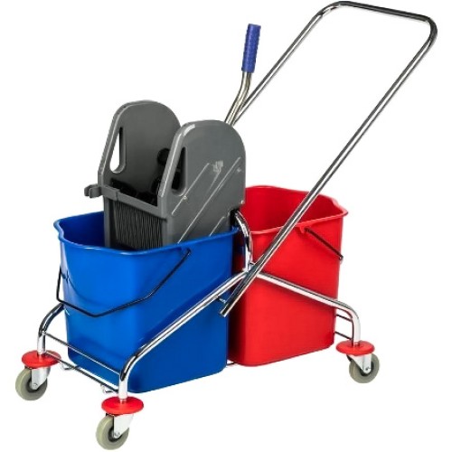 Уборочная тележка двухведёрная 2х25 л с отжимом (1/2 шт.) К1002 в Екатеринбург — Uralhoz.ru