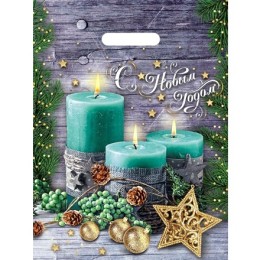 Пакет с прорубной ручкой ПВД 30х40 (35 мкм) Святки (50/1000 шт.) Интерпак