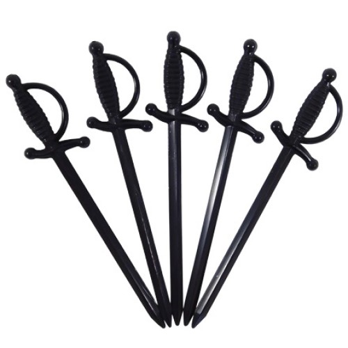 Пики пласт. Меч ЧЕРНЫЙ 70 мм (250 шт.) в ПАКЕТЕ (1/25 шт.) в Екатеринбург — Uralhoz.ru