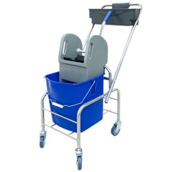 Уборочная тележка одноведерная 25 л с отжимом и корзиной на колесах (1/2 шт.) Россия 1028394