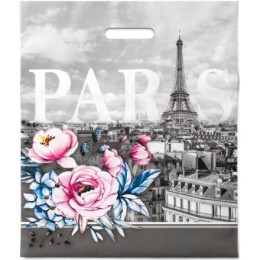 Пакет с прорубной ручкой ПВД 40х47 (45 мкм) Грей (50/500 шт.) Интерпак