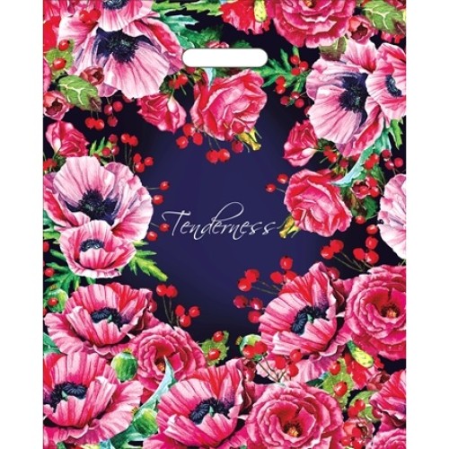 Пакет с прорубной ручкой ПВД 38х47 (60 мкм) Нежность лам. (50/500 шт.) Интерпак в Екатеринбург — Uralhoz.ru