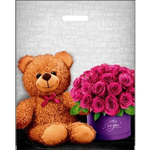 Пакет с прорубной ручкой ПВД 40х50 (80 мкм) Улыбка (50/500 шт.) Интерпак в Екатеринбург — Uralhoz.ru