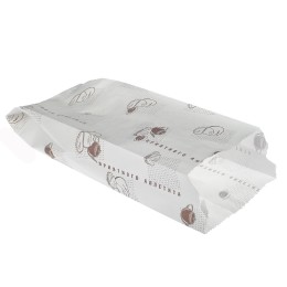 Пакет бумажный 260х90+40 белый с печатью Приятного аппетита (2000 шт.)