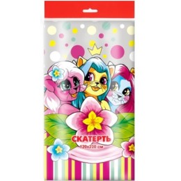 Скатерть ПВД 120х220 (35 мкм) Мультяшки (1/50 шт.) Интерпак