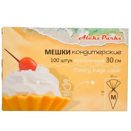 Мешок кондитерский одноразовый H=30 (35 мкм) AleksParks прозр. в дисп. (100 шт.) (1/26 шт.) P30-100К