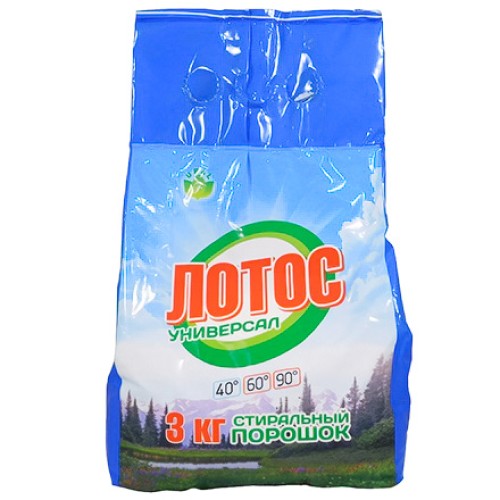 Стиральный порошок 3,0 кг Лотос универсал Флора (1/3 шт.) в Екатеринбург — Uralhoz.ru