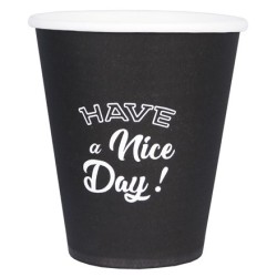 Стакан ГН 250 мл (d-80 мм) бумажный Nice day Черный (50/1000 шт.) Пэйпер Кап