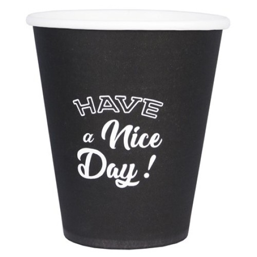 Стакан ГН 250 мл (d-80 мм) бумажный Nice day Черный (50/1000 шт.) Пэйпер Кап в Екатеринбург — Uralhoz.ru