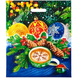 Пакет с прорубной ручкой ПВД 40х47 (45 мкм) Огоньки (50/500 шт.) Интерпак