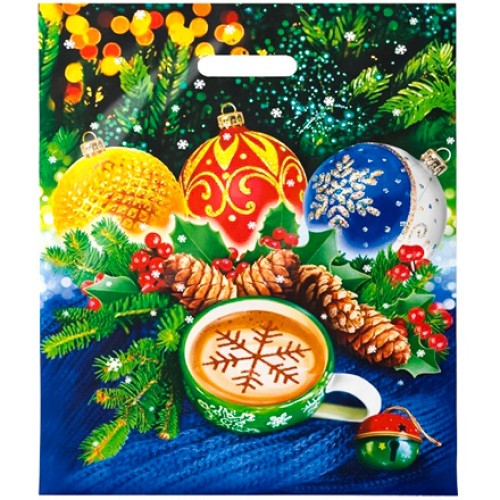 Пакет с прорубной ручкой ПВД 40х47 (45 мкм) Огоньки (50/500 шт.) Интерпак в Екатеринбург — Uralhoz.ru