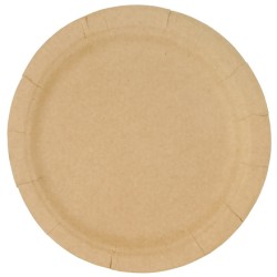 Тарелка картонная d-180 КРАФТ с бортом (50/500 шт.) Papperskopp 165014