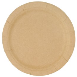Тарелка картонная d-180 КРАФТ с бортом (50/500 шт.) Papperskopp 165014
