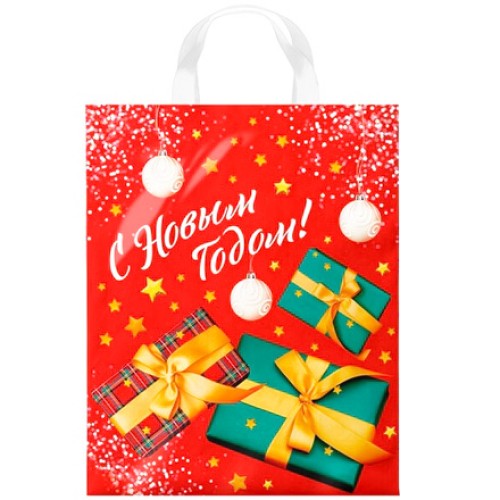 Пакет с петлевой ручкой ПВД 28х35 (55 мкм) Презент (25/500 шт.) Интерпак в Екатеринбург — Uralhoz.ru