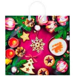 Пакет с пластиковой ручкой ПВД 37х34 (80 мкм) Печенье (10/100 шт.) Интерпак