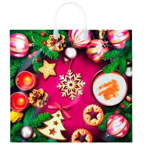 Пакет с пластиковой ручкой ПВД 37х34 (80 мкм) Печенье (10/100 шт.) Интерпак в Екатеринбург — Uralhoz.ru