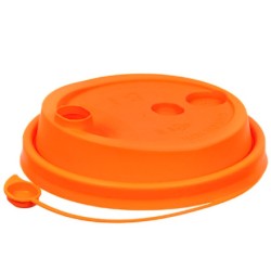 Крышка для стакана (d-80 мм) с питейником оранжевый МАТОВАЯ ВЗЛП (50/1000 шт)3002М/Ор