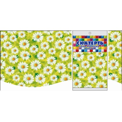 Скатерть ПВД 120х180 (35 мкм) Летний день (1/50 шт.) Интерпак в Екатеринбург — Uralhoz.ru
