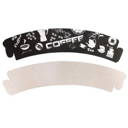 Манжета на стакан (cupholder) 1-сл. картон, печать Черный кофе ViRiDo (50/2400 шт.)