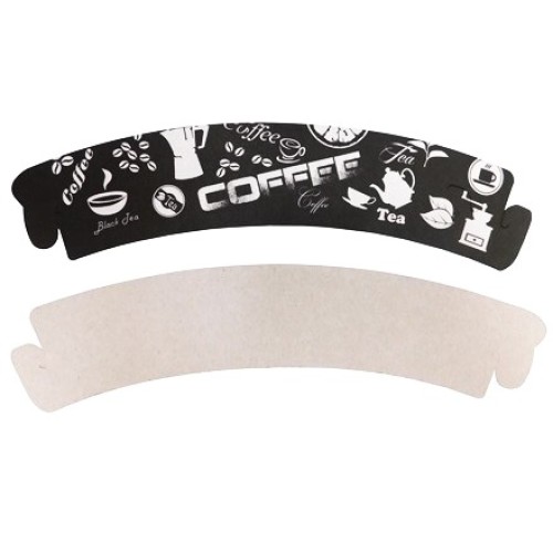 Манжета на стакан (cupholder) 1-сл. картон, печать Черный кофе ViRiDo (50/2400 шт.) в Екатеринбург — Uralhoz.ru