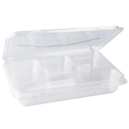 Контейнер с крышкой (Бенто) КД-308 4-секц. прозрач./прозрач. КадоПрим (70 шт.)