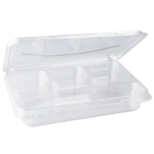 Контейнер с крышкой (Бенто) КД-308 4-секц. прозрач./прозрач. КадоПрим (70 шт.) в Екатеринбург — Uralhoz.ru