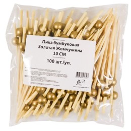 Пики бамбуковые Золотая Жемчужина 100 мм (100 шт.) (1/40 шт.)