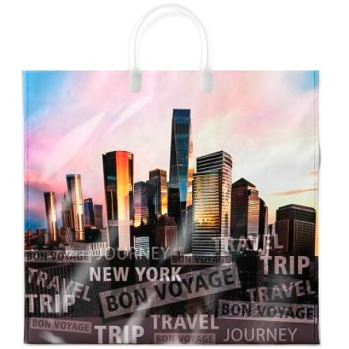 Пакет с пластиковой ручкой ПВД 38х35 (90 мкм) Сити лам. (10/100 шт.) Интерпак в Екатеринбург — Uralhoz.ru