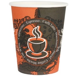 Стакан ГН 250 мл (d-80 мм) бумажный Coffee Latte Коричневый (50/1000 шт.) Пэйпер Кап