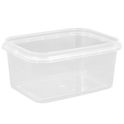 Контейнер прямоугольный  400 мл КУБ упорное кольцо+конт.замок (91х120х58) Перинт (500 шт.) б/к