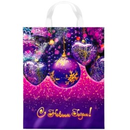 Пакет с петлевой ручкой ПВД 28х35 (55 мкм) Искры (25/500 шт.) Интерпак