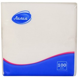 Салфетка 24х24 (1 сл.) 100 Лилия Белая (1/42 шт.) 0702