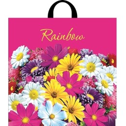 Пакет с петлевой ручкой ПВД 44х44 (70 мкм) Радужный (25/250 шт.) Интерпак