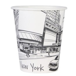 Стакан ГН 250 мл (d-80 мм) бумажный Города черно-белые (50/1000 шт.) ViRiDo