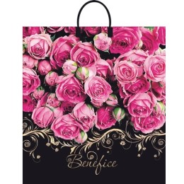 Пакет с пластиковой ручкой ПВД 40х44 (100 мкм) Бенефис лам. (10/100 шт.) Интерпак