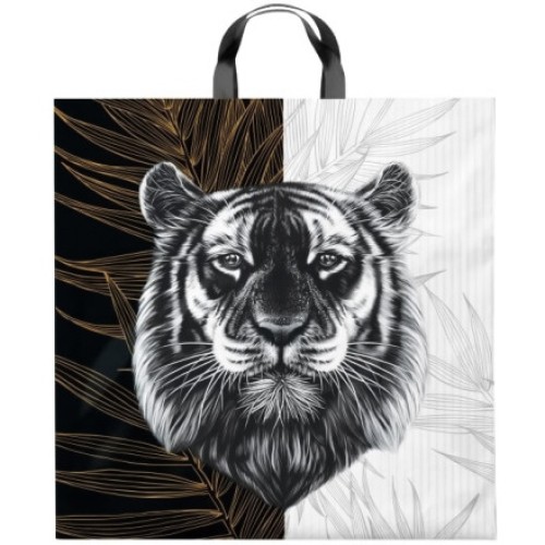 Пакет с петлевой ручкой ПВД 44х44 (70 мкм) Тигр (25/250 шт.) Интерпак в Екатеринбург — Uralhoz.ru