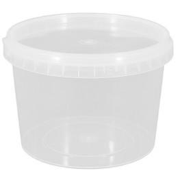 Контейнер круглый 500 мл (Н-75, D-122) упорное кольцо+конт.замок (450 шт.) Инпласт комплект АКЦИЯ