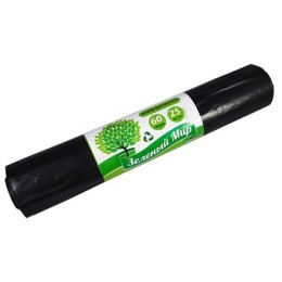 Мешок д/мусора ПВД 60 л (25 шт.) рулон 30 мкм Зеленый Мир (1/20 шт.)