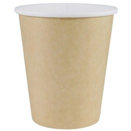 Стакан ГН 185 мл (d-73 мм) бумажный КРАФТ - печать (60/1500 шт.) ViRiDo