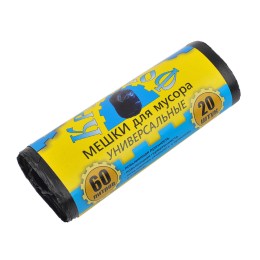 Мешок д/мусора ПНД 60 л (20 шт.) рулон черный КРЕПАКОФ (1/50 шт.)