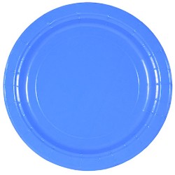 Тарелка картонная d-230 ламинированная с бортом Blue (50/500 шт.) ИнтроПластик