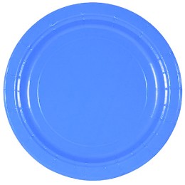 Тарелка картонная d-230 ламинированная с бортом Blue (50/500 шт.) ИнтроПластик
