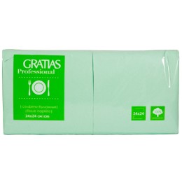 Салфетка 24х24 (1 сл.) 400 зеленая (пастельный цвет) Бигпак Gratias (1/12 шт.)