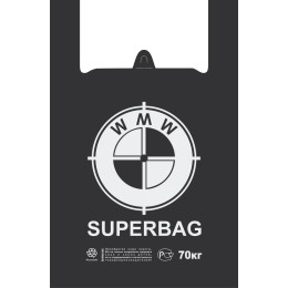 Пакет-майка ПНД 44+18х68 (30 мкм) WMW черный СоюзПолимер (50/1000 шт.)