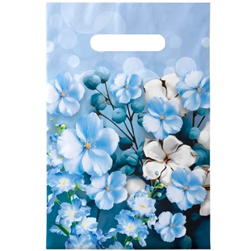 Пакет с прорубной ручкой ПВД 20х30 (30 мкм) Лазурь (100/2000 шт.) Интерпак в Екатеринбург — Uralhoz.ru