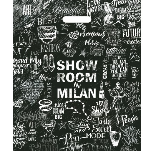Пакет с прорубной ручкой ПВД 40х47 (45 мкм) Шоу-рум (50/500 шт.) Интерпак в Екатеринбург — Uralhoz.ru