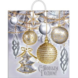 Пакет с пластиковой ручкой ПВД 40х44 (100 мкм) Блики лам. (10/100 шт.) Интерпак