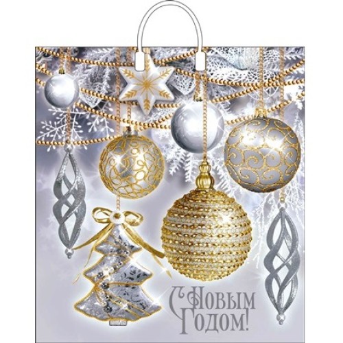 Пакет с пластиковой ручкой ПВД 40х44 (100 мкм) Блики лам. (10/100 шт.) Интерпак в Екатеринбург — Uralhoz.ru